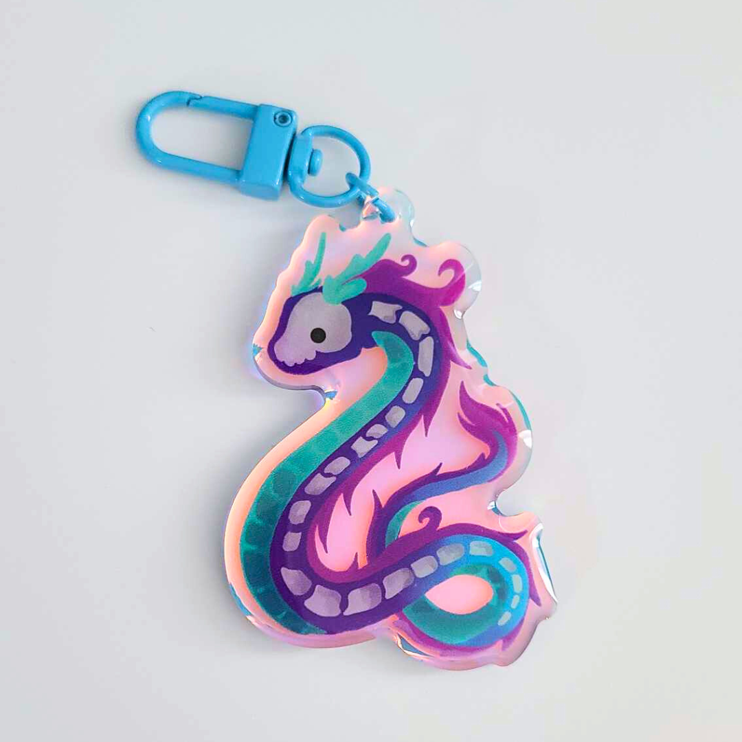 Serpent Dragon Holographic Keychain