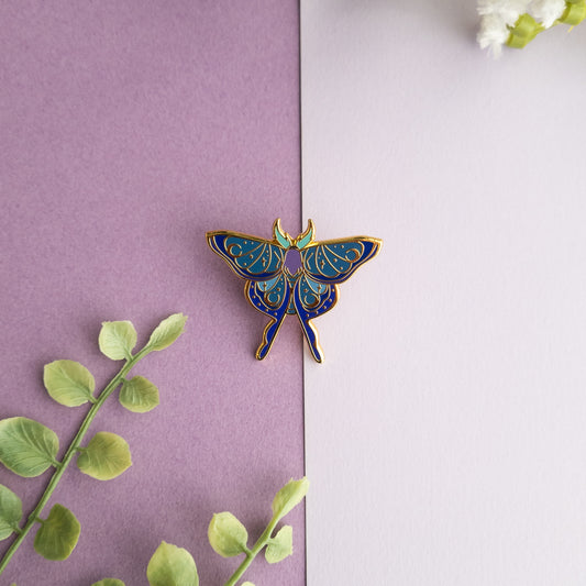 Starry Night Moth Enamel Pin