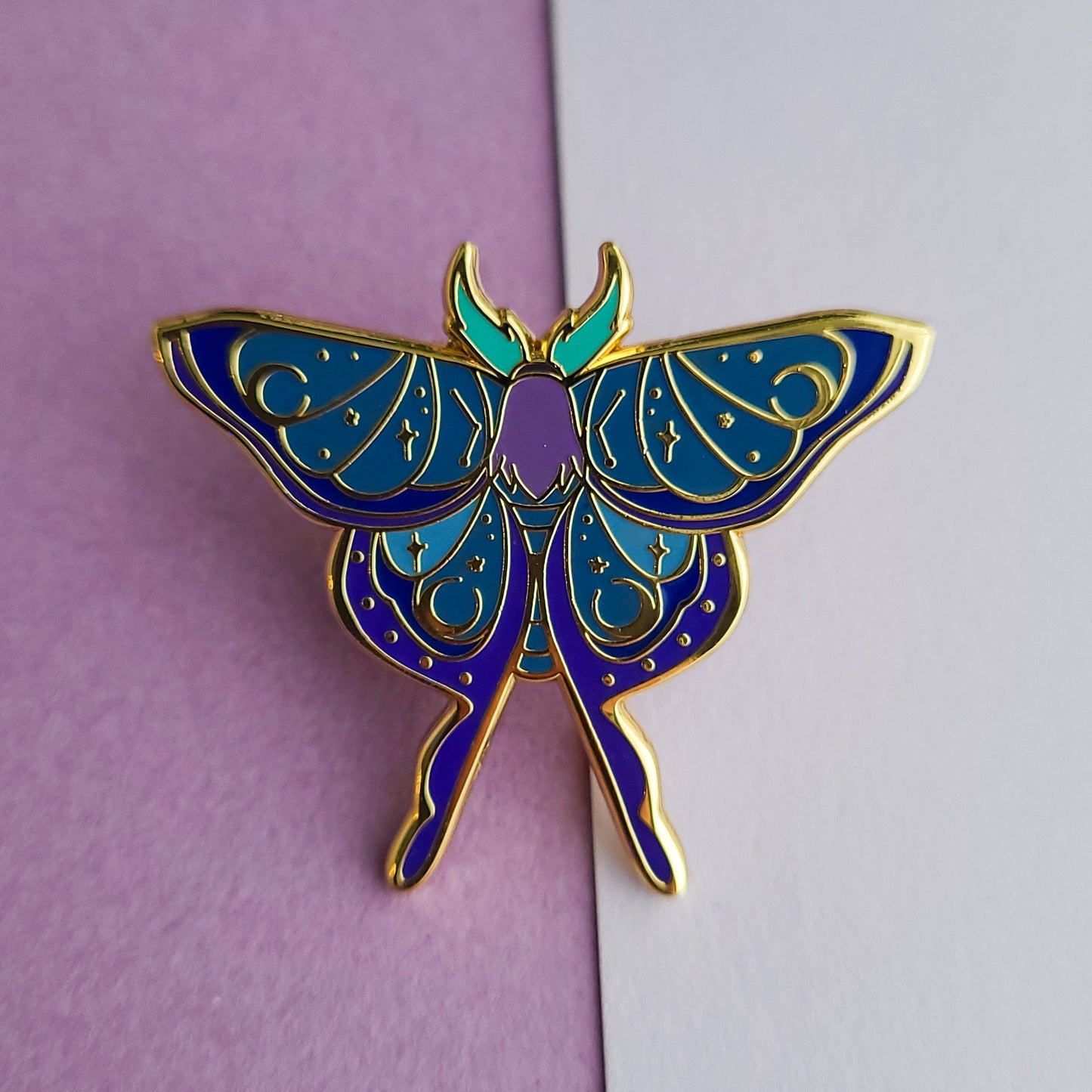 Starry Night Moth Enamel Pin