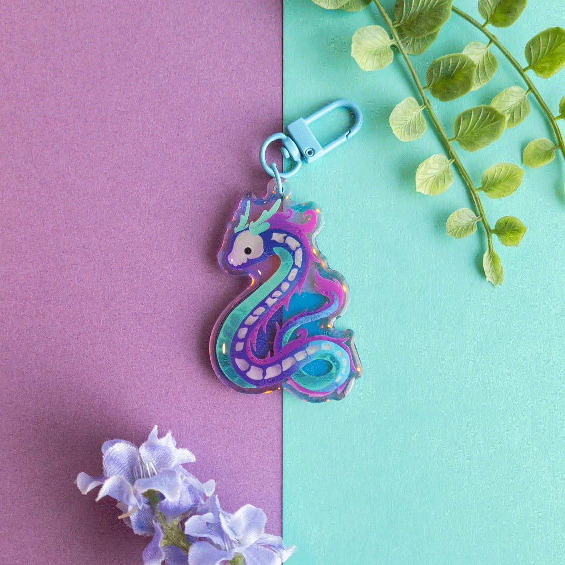 Serpent Dragon Holographic Keychain