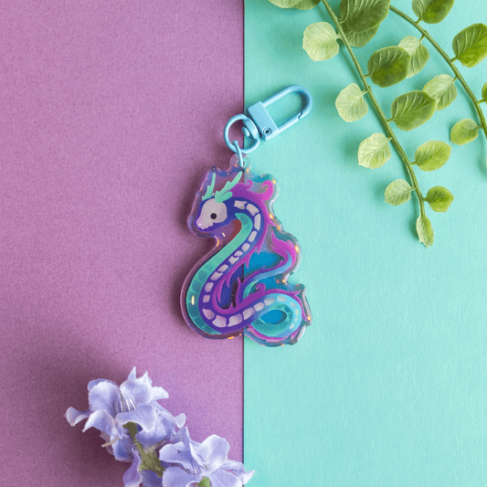 Serpent Dragon Holographic Keychain